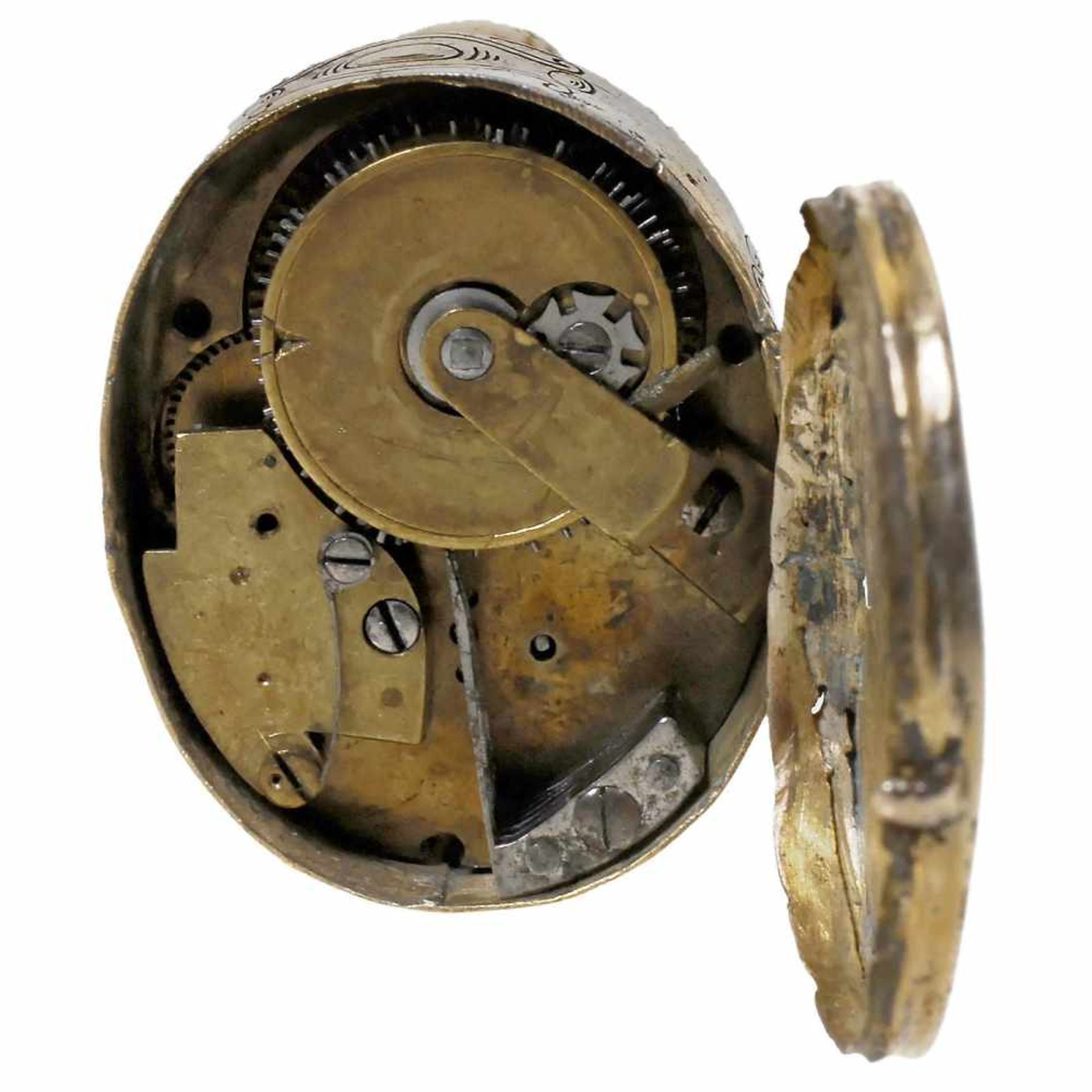 Gilt-Metal Musical Fob, c. 1815Playing a single air, with barillet movement, stack of eight teeth ( - Bild 2 aus 2