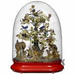 Large Singing Bird Bocage Automaton by Bontems, c. 1885With flowering tree in sculpted papier-