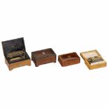 4 Tabatière Musical Boxes for Restoration, late 19th to early 20th CenturyIncluding a "Mandoline