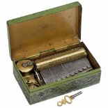 Tinplate Souvenir Musical Box of Zürich, c. 1840No. 13801, playing two airs, with sectional comb