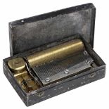 Early Musical Box Tabatière by F. Lecoultre, c. 1830No. 56, playing three airs, with 60 teeth in