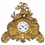 French Bronze Mantel Clock, c. 1850Gilt-bronze, movement marked "B&C, Paris", serial no. 4403 on