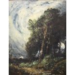 Tom Mostyn (1864-1930)Stormy Scene in a woodland Oil on canvasSigned lower right 92 x 71cm