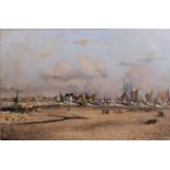 Jacques Durand-HenriotBeach Scene with cannonsOil on canvasSigned lower right65 x 100cm