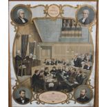 A colour lithograph of 'The Parnell Commission' with all main participants named (R & J Sharp,