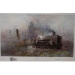 David ShepherdLimited edition print 2/850'Heavy Freight '67' - steam trainsigned pencil35 x 60cm