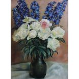 Continental School (20th century)Flowers in a vaseOil on board75 x 55cm