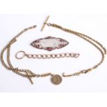 A collection of jewellery comprising; a Middle Eastern rock crystal and garnet pierced shaped-