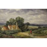 Edward John Cobbett (British 1815-1899)Figure in a landscapeOil on boardSigned, lower right30 x 45.