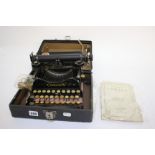 Typewriter; Corona No 3 portable S/N 453769 circa 1922 with instruction manual