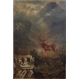 Scottish School (19th century) Two scenes of a pair of stags in a glen Oil on canvas, a pair Both