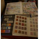 An accumulation of world wide stamps, mostly GB: in nine albums/swap books (one box)