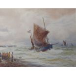 D GreenFrench Fishing boats off coastWatercolourSigned lower right, label verso 70x 90cm