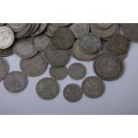 A quantity of British and a few foreign silver coins from circulation, mostly 1920-46, approx.