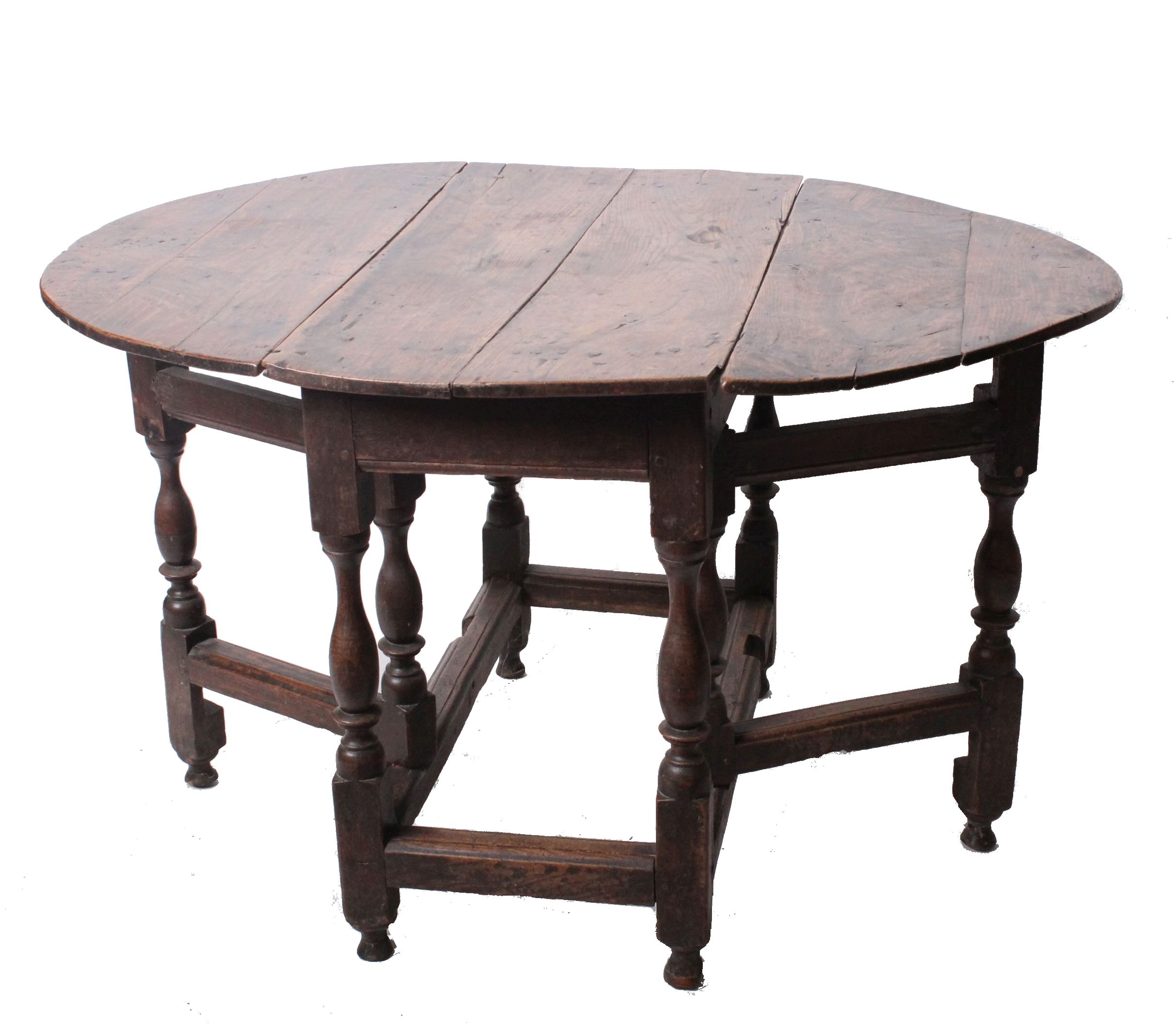 An oak gateleg dining table, 18th century and later. Top 117 x 91cm