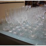 Glassware: part table set Bohemia lead crystal (forty six pieces) and other glassware