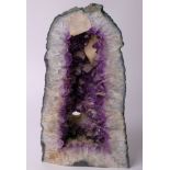 An amethyst geode, probably Brazilian, approx. 42cm high overall