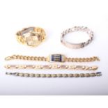 A collection of miscellaneous jewellery and other items to include; a heavy curb link identity