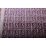 Stamps of Great Britain. Twenty eight complete mint stamp sheets of 240 stamps, definitive and