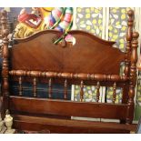 A mahogany double bed frame, five foot. Modern