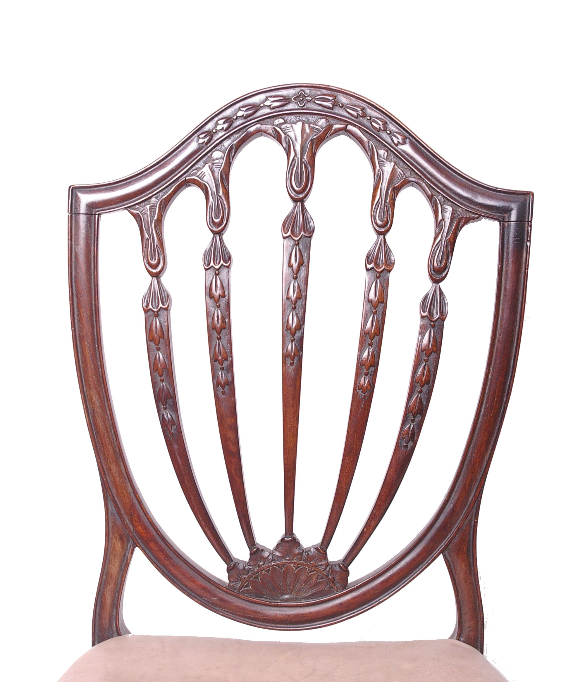 A set of four George III mahogany dining chairs, to include one armchair - Image 2 of 2