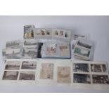 Postcards: Edwardian and later cards together with some cigarette cards (one tray)