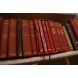 Books: mostly novels and poetry on two shelves including, fifteen volume set Charles Kingsley (