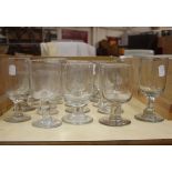 Table glass: a collection of thirty seven pieces very similar stem glasses - most mould blown