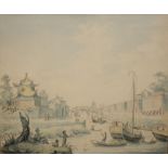 View of the Wall of the Nan-Tencou from a sketch by Mr John Barrow 1703, 10th Dec Watercolour24 x