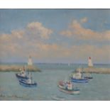 Hugh Boycott-Brown (British 1909-1990)Port Haloguen, Quiberon, BrittanyOil on board Signed with