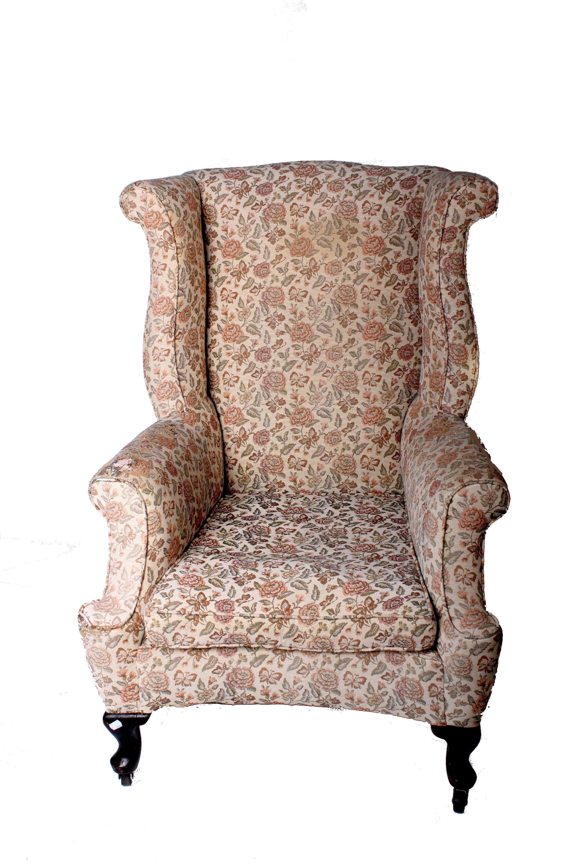 A Queen Anne style wing armchair