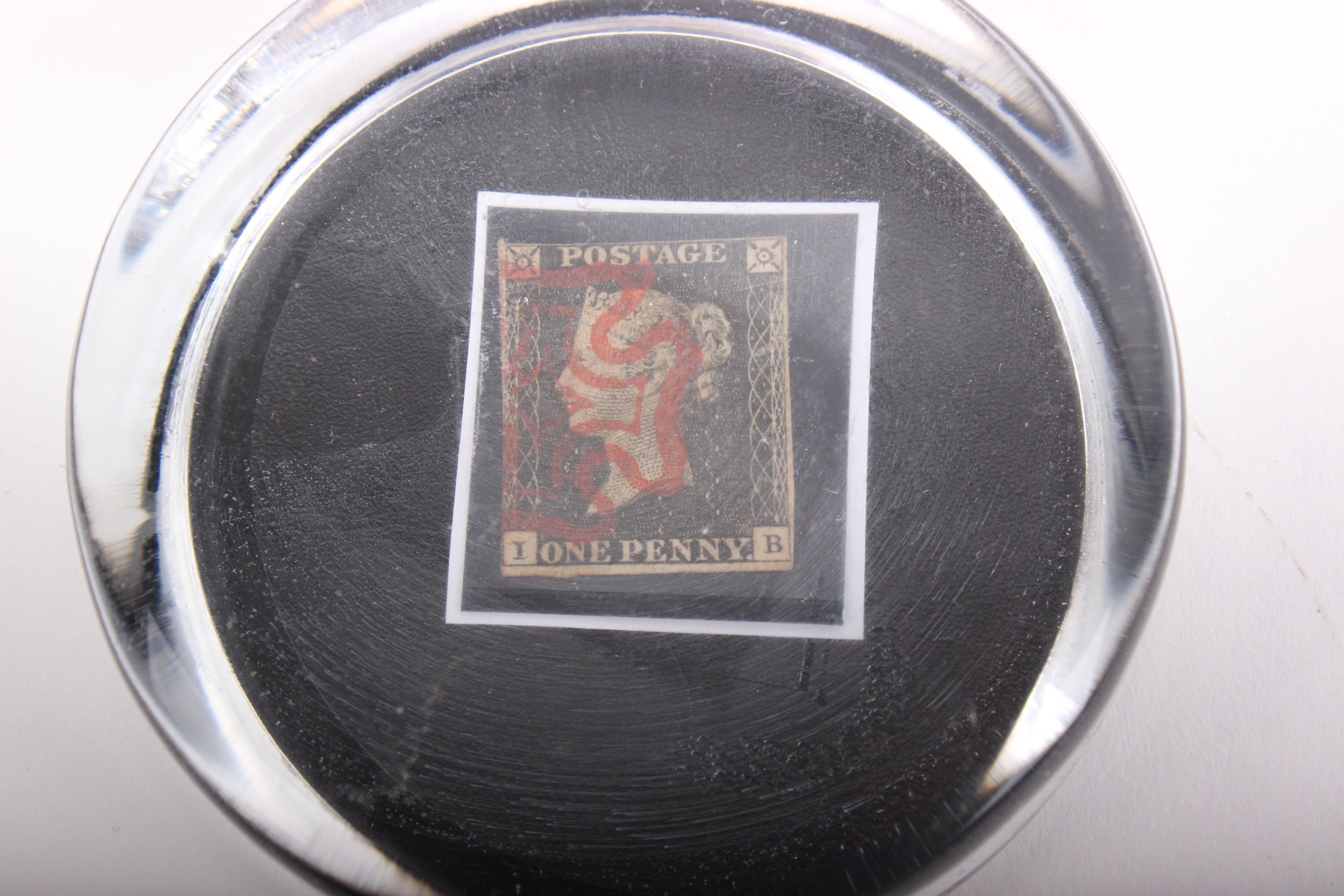 Original Penny Black mounted in paperweight