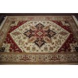 A modern beige ground Heriz carpet 280 x 200cm