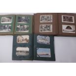 A collection of postcards in five albums, mostly European topographical together with an album of