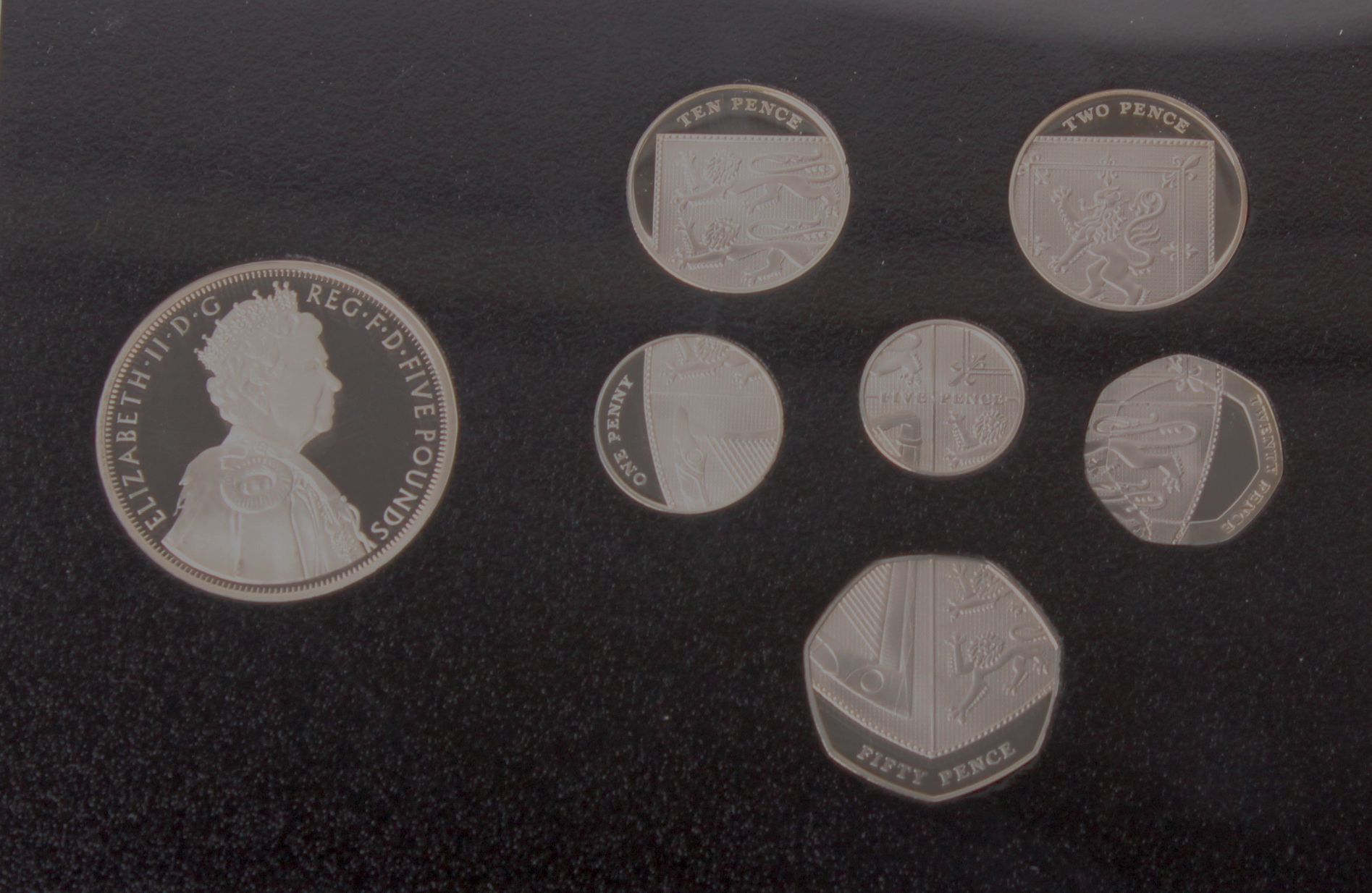 Royal Mint Diamond Jubilee silver proof set of 7 coins (£5 to 1p) and 2002 Golden Jubilee coinage - Image 3 of 4