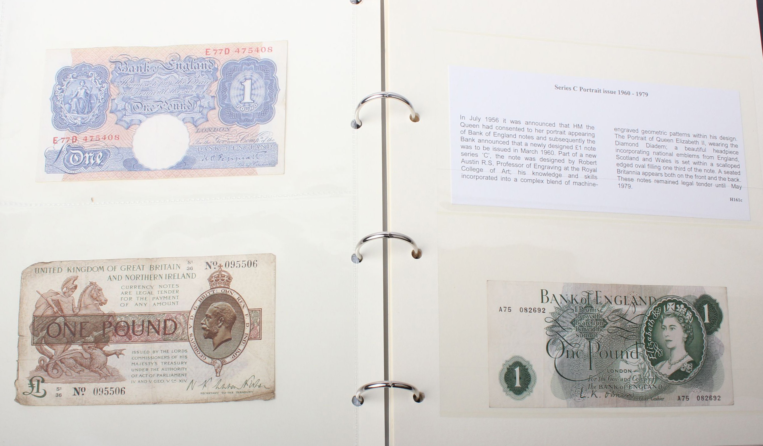Bank notes; Ten GB notes including two Warren Fisher pound notes (1928), two blue Scottish pound