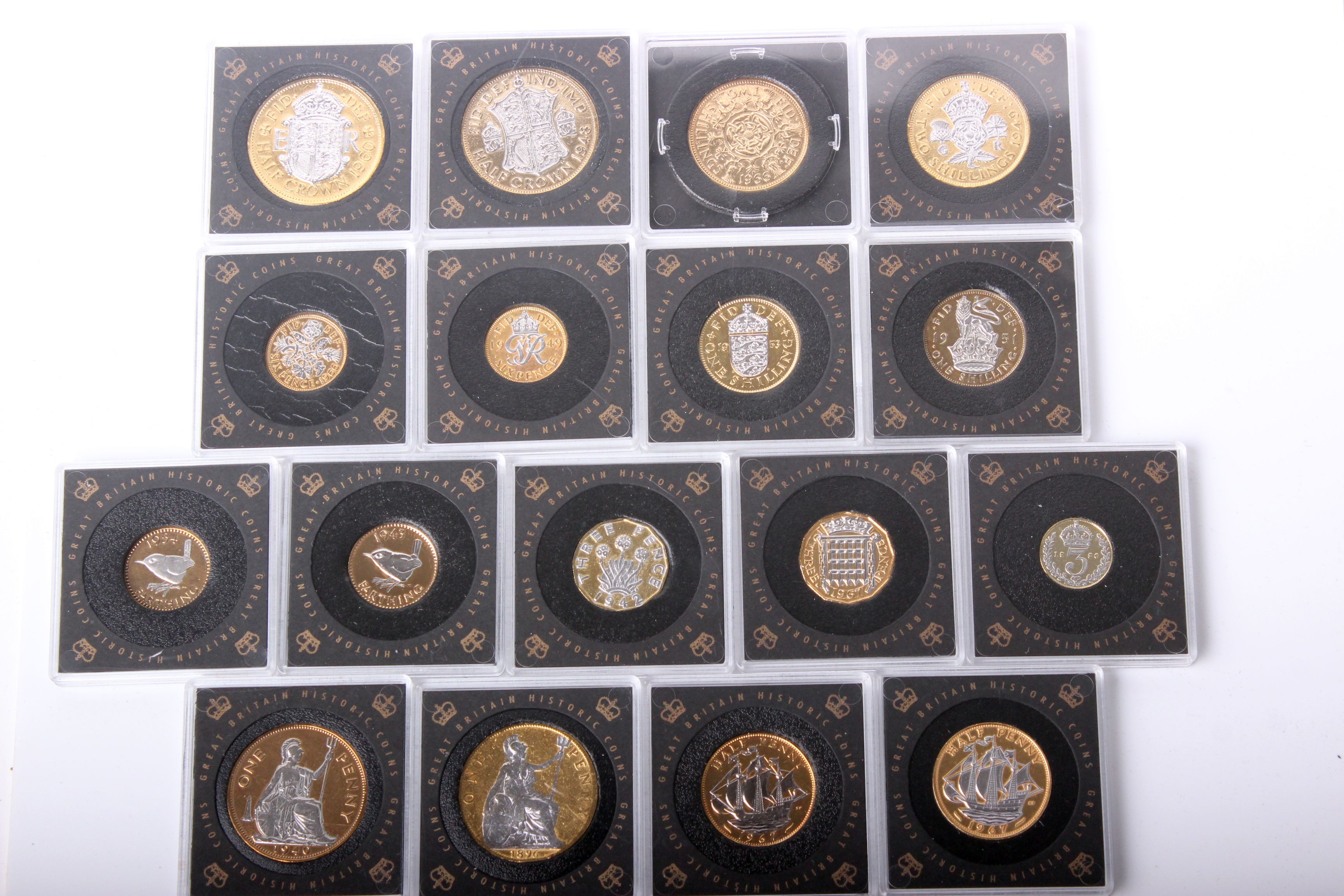 Westminster 'The Historic Coins of Great Britain', seventeen encapsulated coins all with