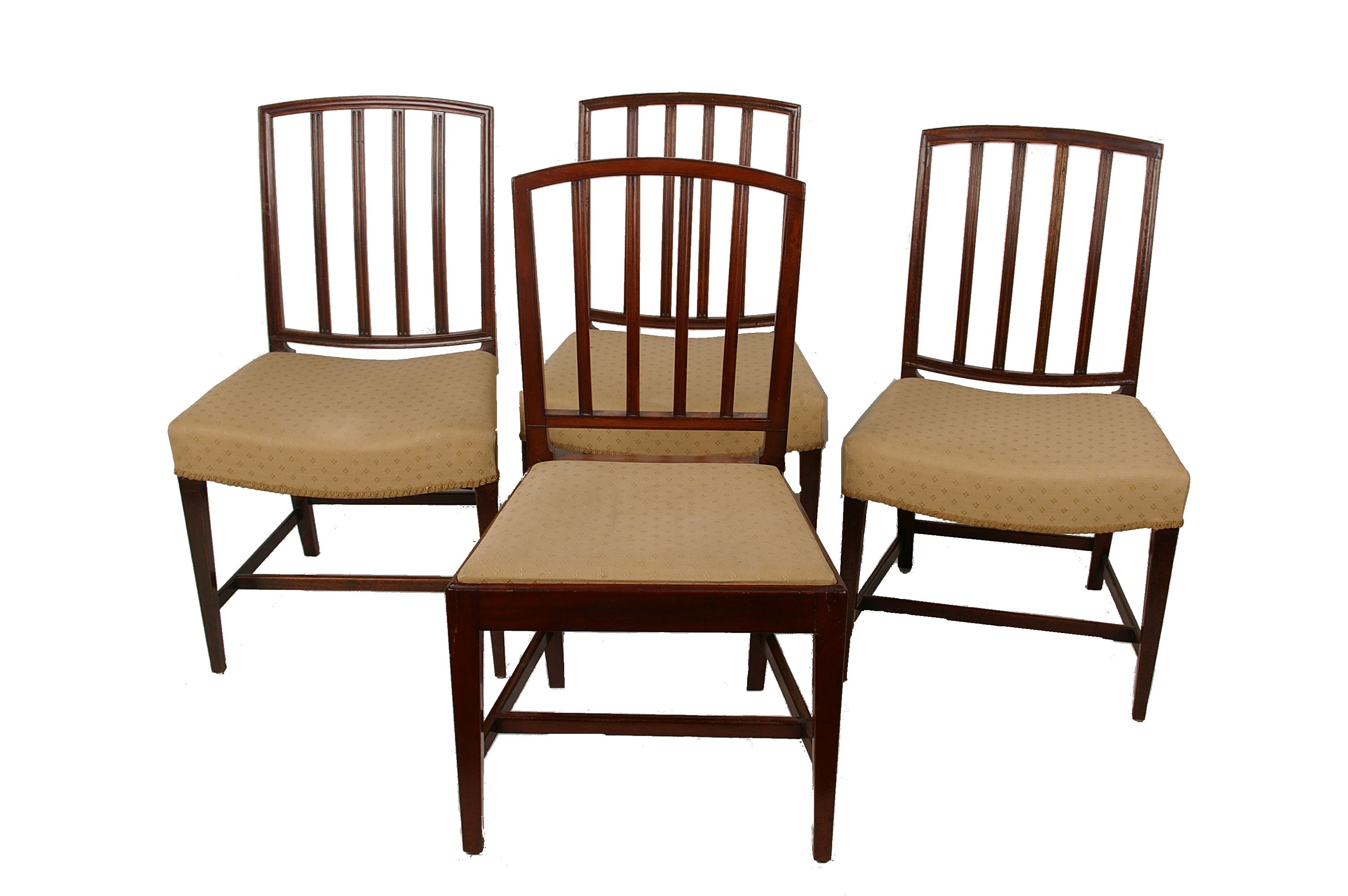 A set of four 19th Century dining chairs