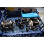 Fishing tackle: four sea reels including, Garcia Mitchell 6, Shakespeare sea wolf 2905-355 (boxed)