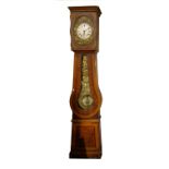 A 19th Century French comtoise scumbled oak longcase clock, Desmarres, a Martigne Ferchaud, eight