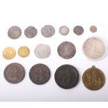 A small coin collection mostly GB including 1797 2 penny piece, two 1797 cartwheel pennies, 1787