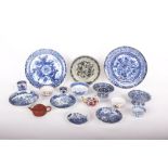 A mixed lot including; tea bowls, blue and white etc mostly late 19th/20th century
