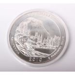 USA silver (.999 fine) PCS 2010 'Yosemite Quarter Dollar' 5oz (155 grams). Boxed