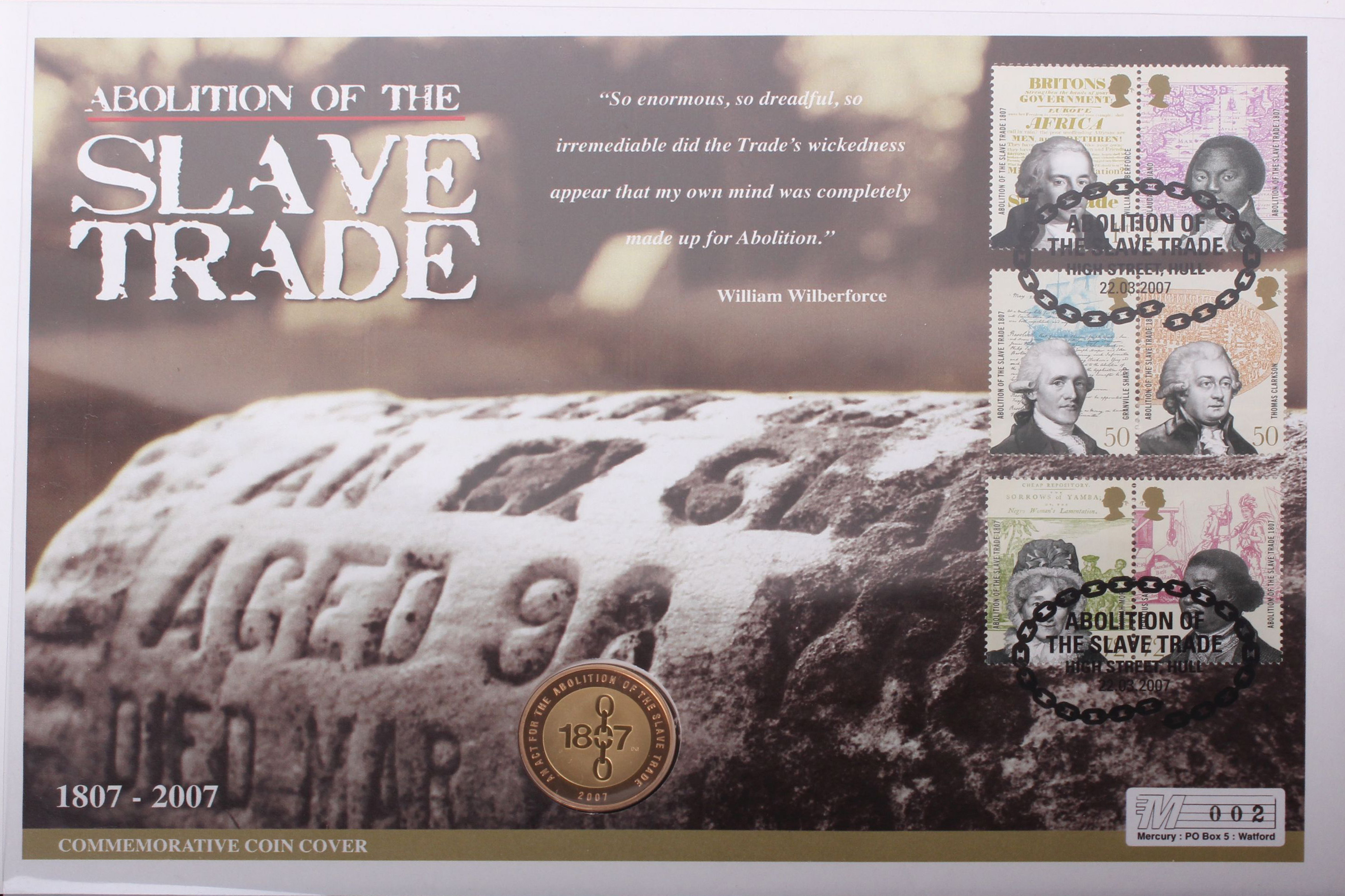 Presentation Cover: Westminster Collection: 2007 Abolition of the Slave Trade £2 gold