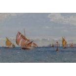 Norman Wilkinson (1878-1971)Venetian fishing boats leaving portWatercolourSigned35 x 50cmProvenance: