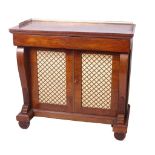A Regency rosewood side cabinet, circa 1820, with single blind frieze drawer, 94cm high, 99cm