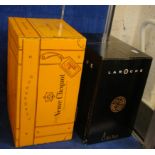 Champagne & Wine: A box of six bottles Veuve Clicquot Brut (750ml) and a box of six bottles