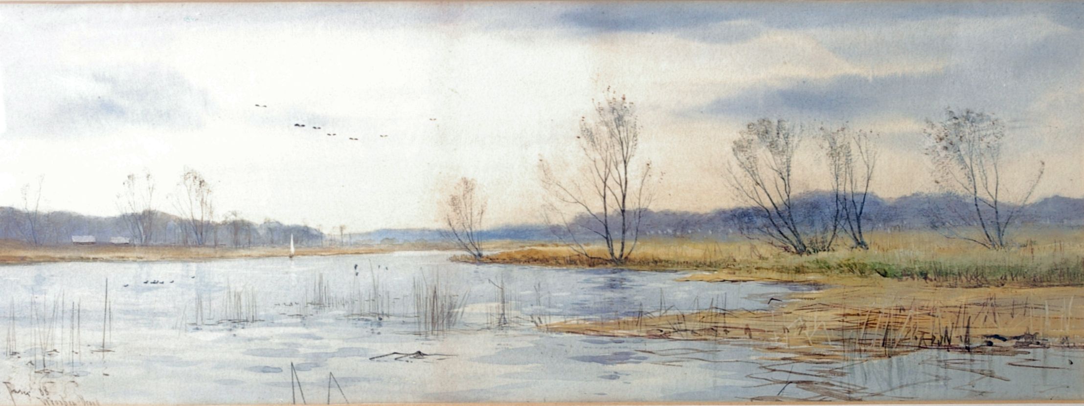 R.W Fraser Wrexham Broad and Hardwyke IslandTwo watercoloursEach signed and titled 48 x 24cm and - Image 2 of 2