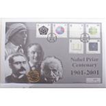 Westminster Nobel Prize coin and First Day Cover collection in two albums