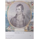 Robert Burns limited edition signed print, (with certificate) a landscape watercolour, signed